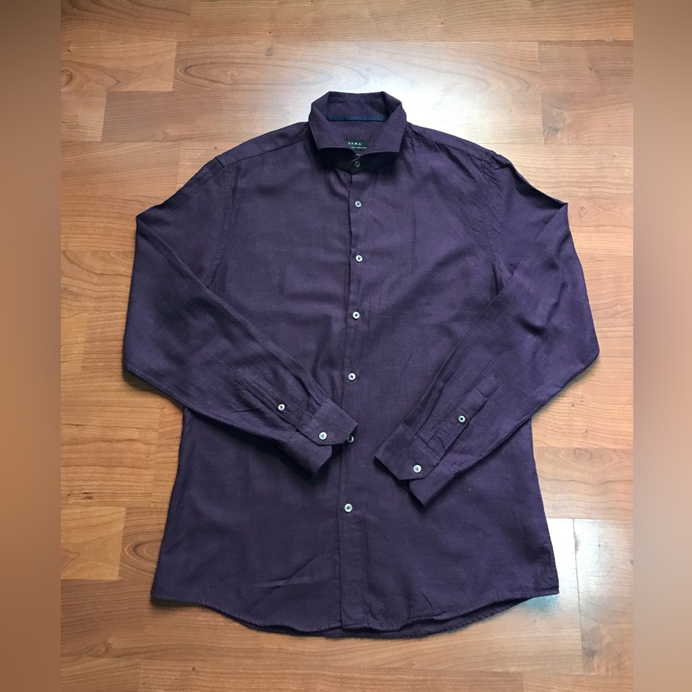 ZARA SLIM FIT Mens long sleeve button down shirt